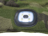 Beanie muts met LED lamp groen camouflage