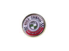 Pin button met Puch World Champion logo