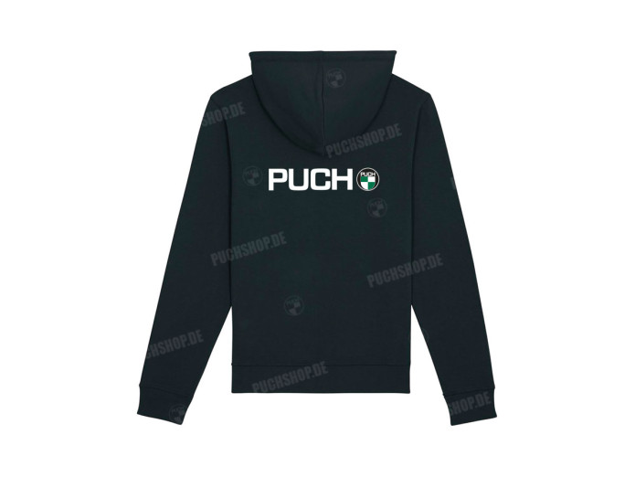 Hoodie Puch logo voor en achter zwart (S-XXXL)