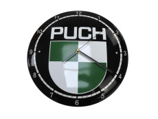 Klok met Puch logo 42cm emaille