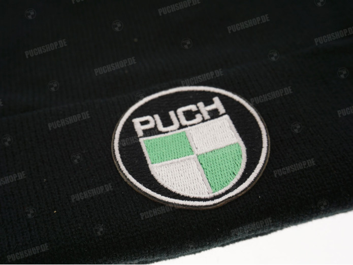 Beanie Mütze mit Puch logo Aufnäher Schwarz