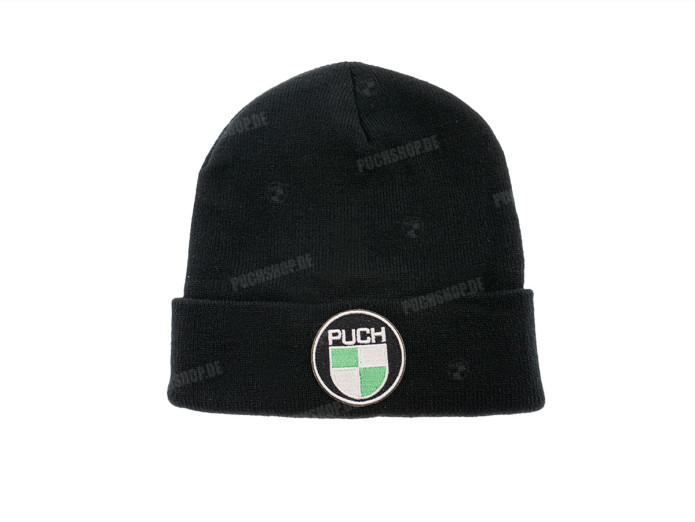 Beanie Mütze mit Puch logo Aufnäher Schwarz