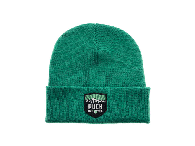 Beanie / muts met Puch Logo Patch groen