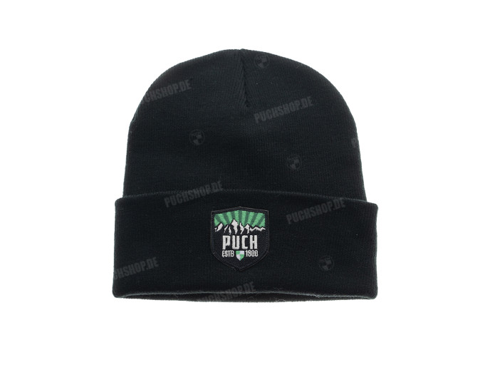 Beanie muts met Puch logo Style patch zwart
