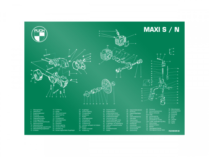 Poster "Exploded view Maxi S / N" A1 (59,4x84cm) Duits