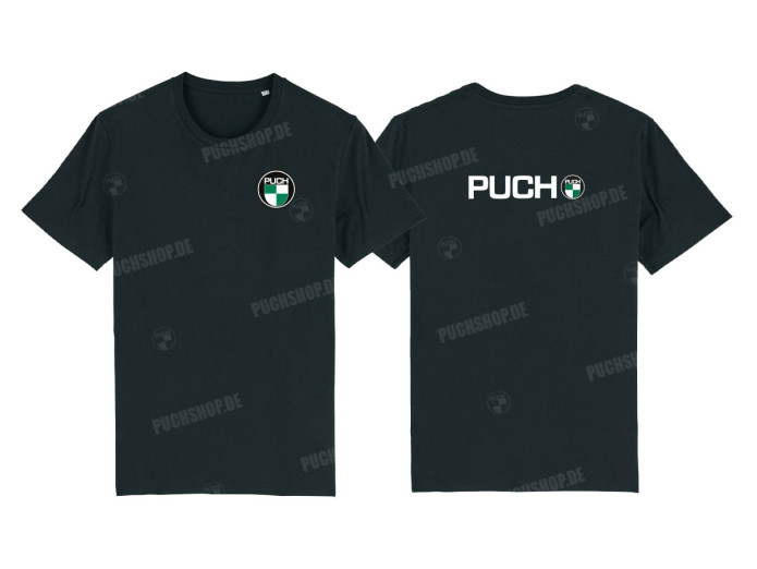 T-shirt Puch logo vorne und hinter Schwarz (S-XXL)