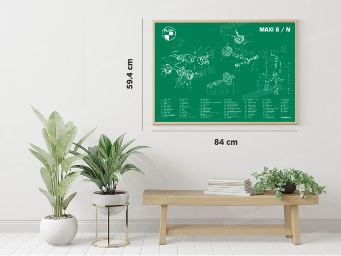 Poster "Exploded view Maxi S / N" A1 (59,4x84cm) Deutsch