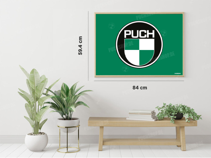 Poster "Puch logo op groen" A1 (59,4x84cm)