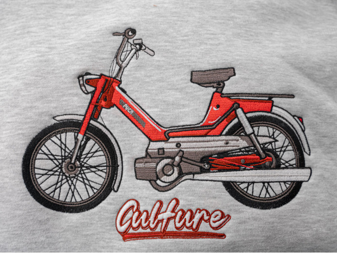 Stitched Hoodie in Grey with Puch Maxi Culture Premium Quality