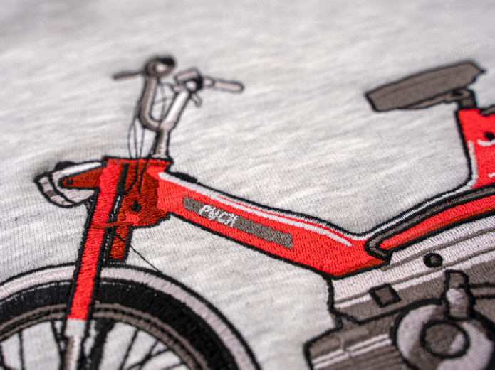 Stitched Hoodie in Grey with Puch Maxi Culture Premium Quality