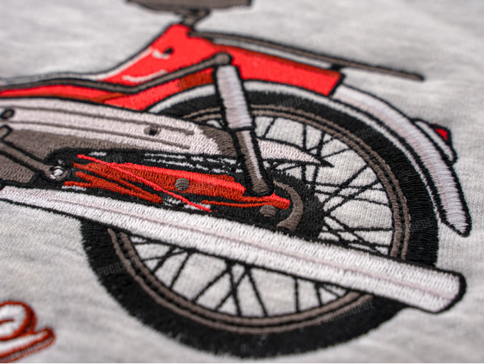 Stitched Hoodie in Grey with Puch Maxi Culture Premium Quality