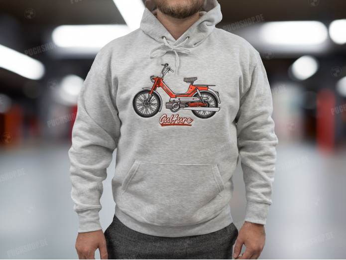 Stitched Hoodie in Grey with Puch Maxi Culture Premium Quality