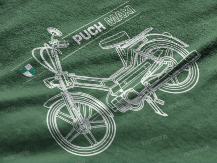 T-shirt Puch Maxi S Retro line art Grün (S-XXL)
