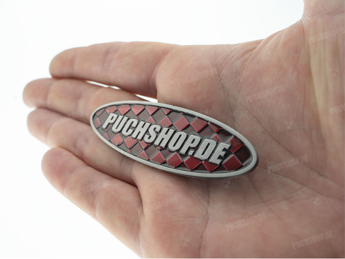 Sticker Puchshop logo badge Emaille RealMetal 7.4x2.2cm