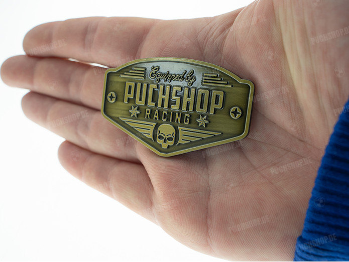Sticker PSR "Puchshop Racing Equipped" enamel RealMetal 6x3.2cm
