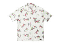 Hawaiian Blouse Lakor "Red Puch" Star White (S-XXXL)
