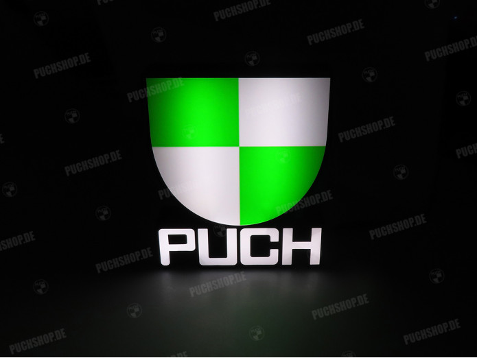 LED-Logo-Lampe / Leuchtkasten Puch 3D 22x18,5cm
