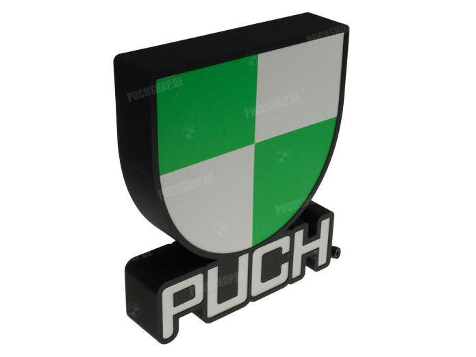LED-Logo-Lampe / Leuchtkasten Puch 3D 22x18,5cm