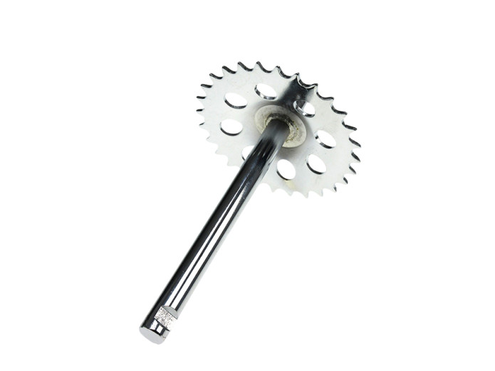 Pedal crank shaft Puch Maxi 210mm 28 teeth stock Fast Arrow