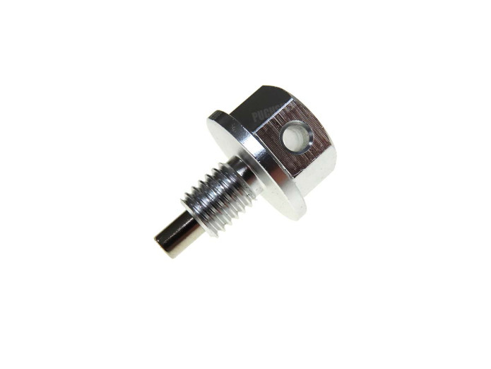 Oil drain plug M8x1.25 with magnet aluminium silver Racing 