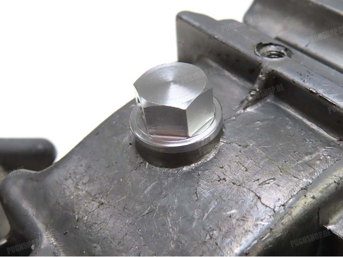 Oil drain plug M8x1.25 with magnet aluminium silver Racing 