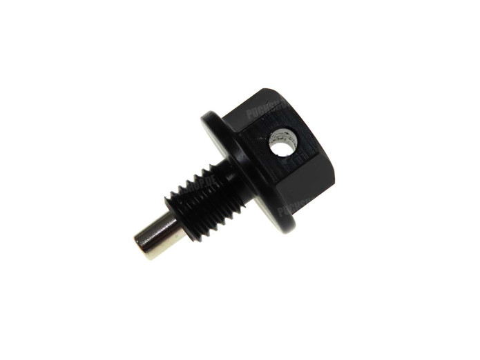 Olie aftapbout M8x1.25 met magneet aluminium zwart Racing