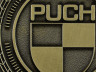 Badge / embleem Puch logo goud 47mm RealMetal