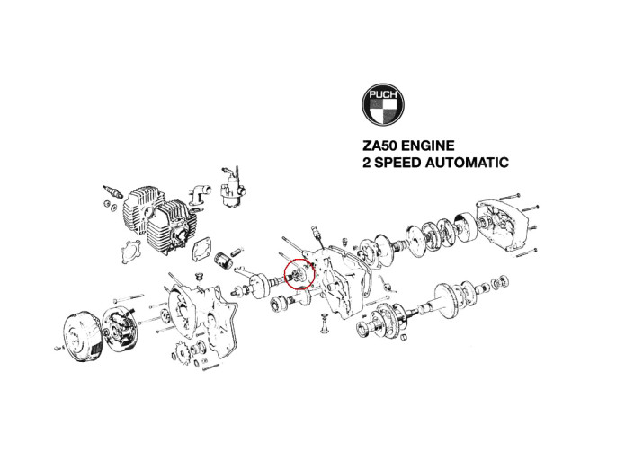 Lager E20 Puch ZA50 motor Kurbelwelle Rechts (20x47x12)