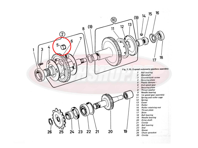 Shift Dampers Puch ZA50 Rot