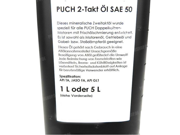 Puch 2T SAE 50 olie voor Puch motorfietsen 1 liter