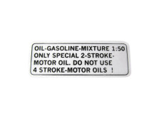 Benzine mix sticker Engels zwart