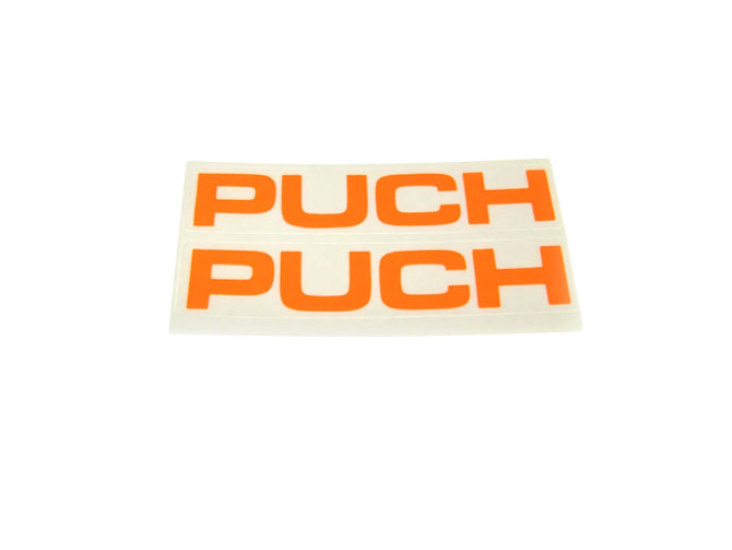 Stickerset Puch text tank / universeel fluor oranje