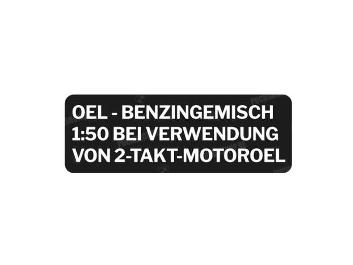 Benzingemisch Aufkleber Deutsch Schwarz Mit transparent Text