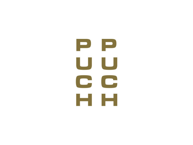 Sticker Puch voorvork / universeel goud