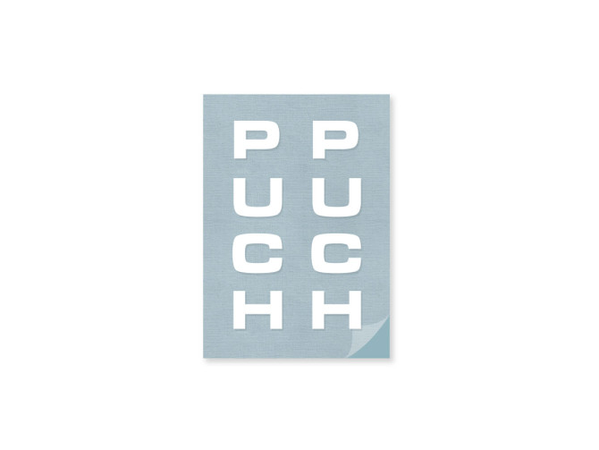 Sticker Puch voorvork / universeel wit