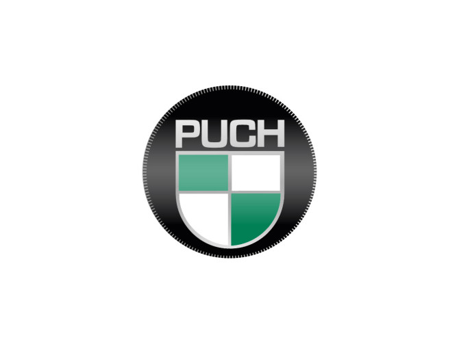 Sticker Puch rond 3D 50mm Monza / universeel chroom