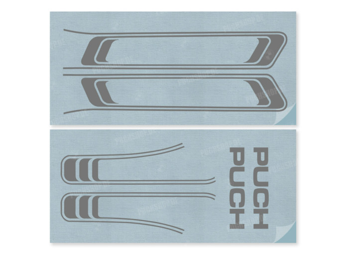 Stickerset Puch Maxi lines silver metallic PVC transfers 