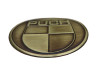 Sticker Puch logo rond 38mm RealMetal goud kleur