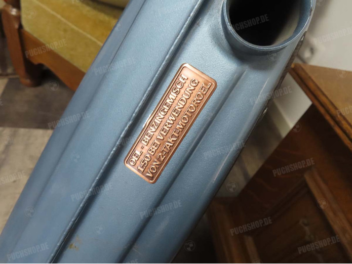 Gasoline mix sticker German RealMetal copper color