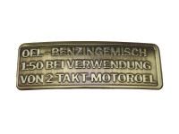 Benzine mix sticker Duits RealMetal goud kleur