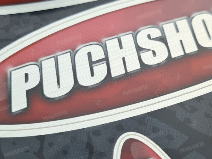 Aufklebersatz Puchshop Logo 8-teilig gebürstetes Aluminium