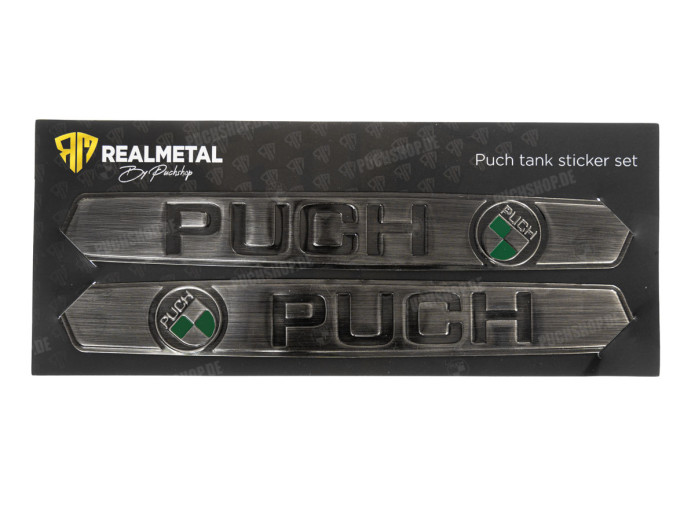 RealMetal® Puch Tank sticker set silver with green 2024