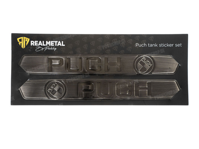 RealMetal® Puch Maxi Tank sticker set silver color 2024 Edition
