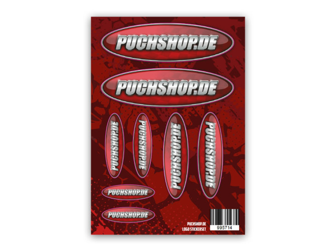 Stickervel Puchshop.de logo 8-delig