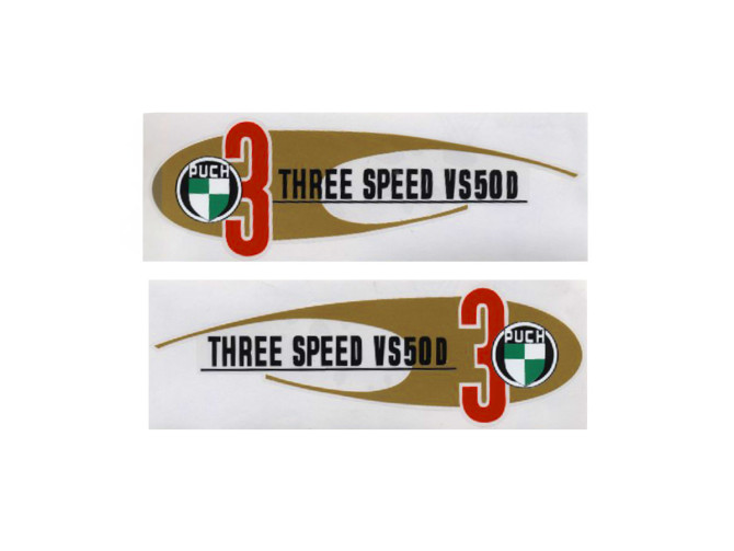 Tank transfer sticker set voor Puch VS 50 D Three Speed