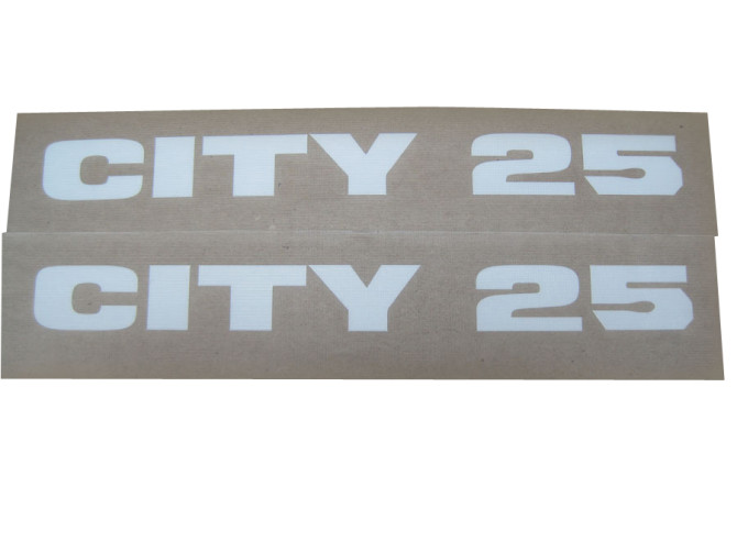 Stickerset Puch Maxi City 25 zijkap wit