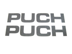 Stickerset Puch text tank / universeel grijs Metallic