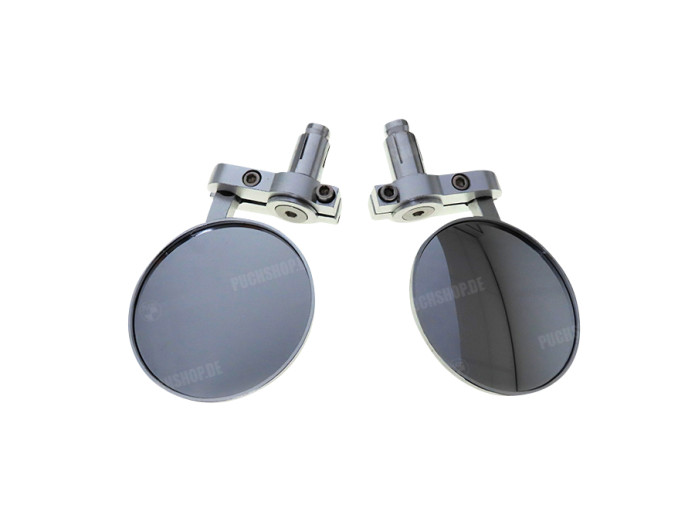 Spiegelsatz bar-end Steckversion Rund Alu / Silber