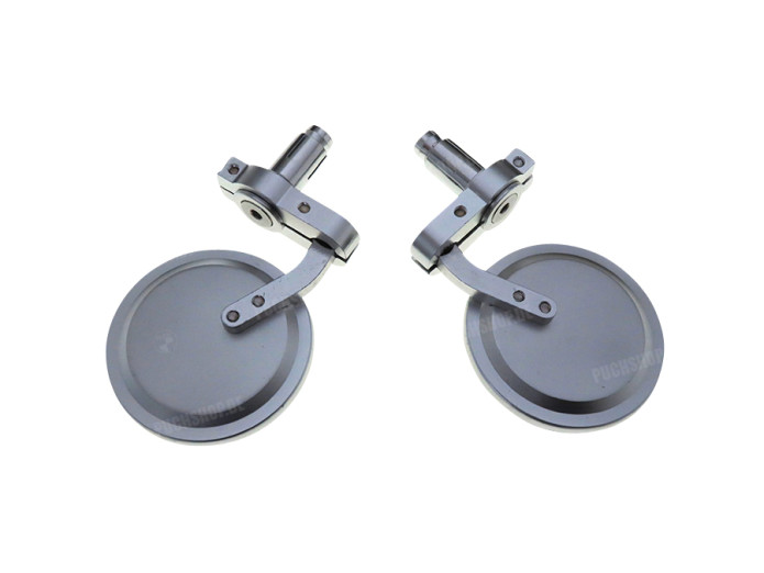 Spiegelsatz bar-end Steckversion Rund Alu / Silber