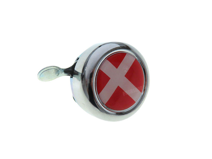 Bell with flag Denmark dome 3D sticker Widek chrome